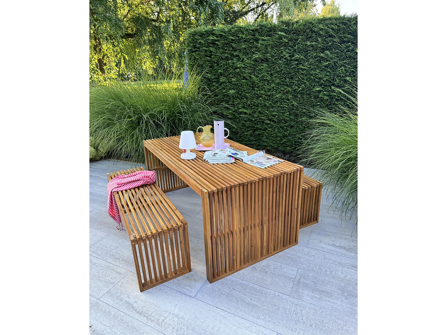 Tuin eettafel SULZANO 180 cm 90 cm Acaciahout Bruin