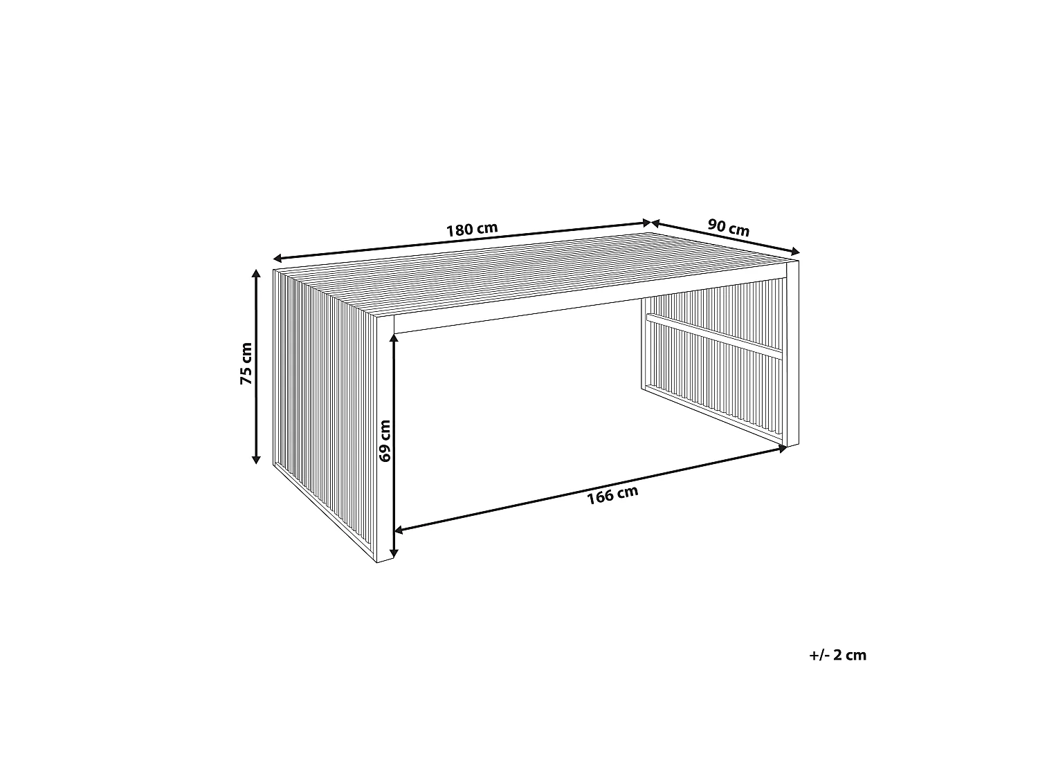 Tuin eettafel SULZANO 180 cm 90 cm Acaciahout Bruin