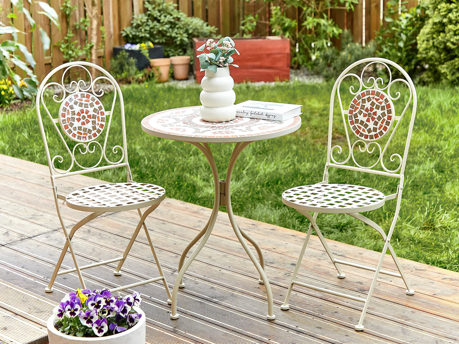 Table bistrot SPELLO 60 cm 60 cm Blanc