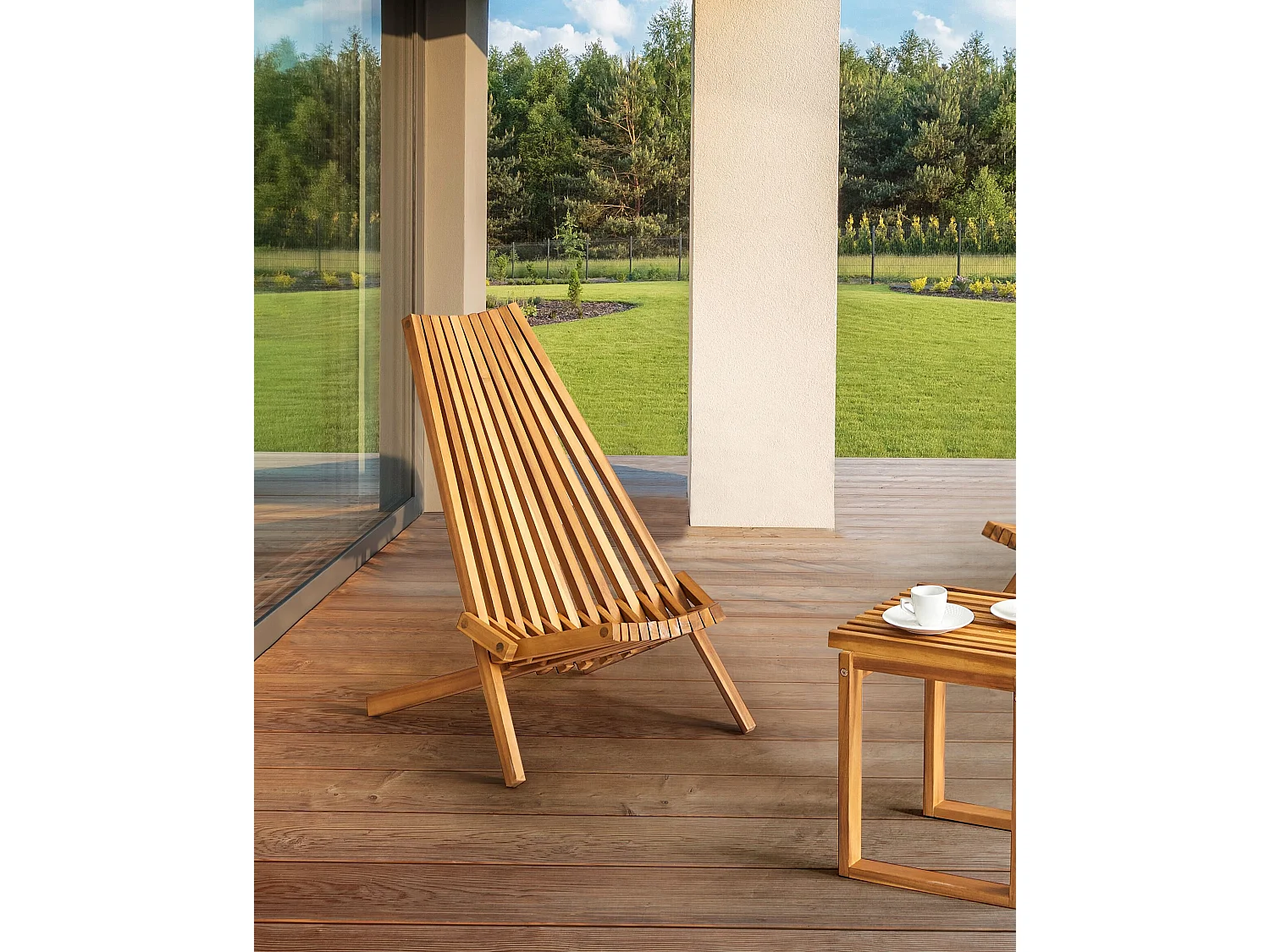Lot de 2 chaises de jardin BELLANO Acacia Marron