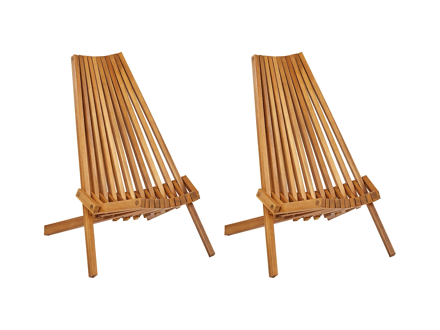 Lot de 2 chaises de jardin BELLANO Acacia Marron