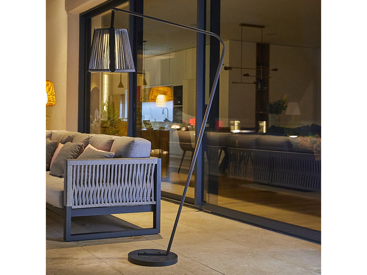 Lampadaire solaire RAYGLOW en corde H176cm