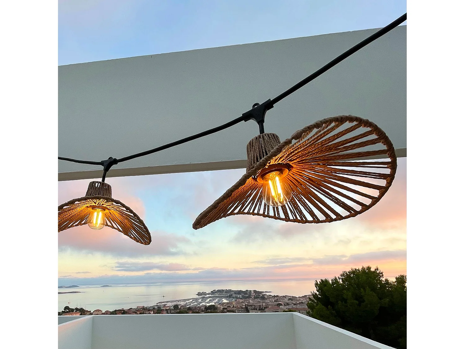 Guirlande raccordable d'extérieur WAVY LIGHT Beige Corde 6m