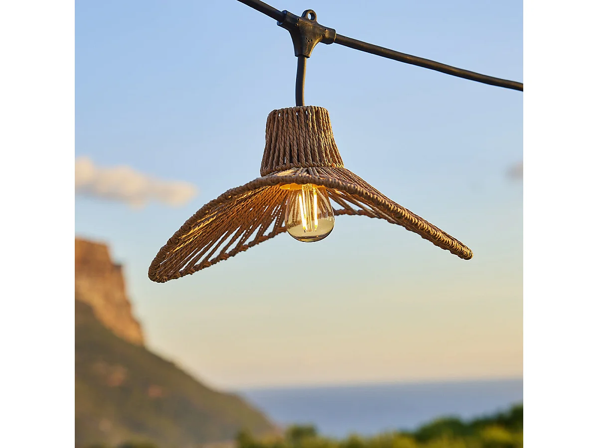 Guirlande raccordable d'extérieur WAVY LIGHT Beige Corde 6m