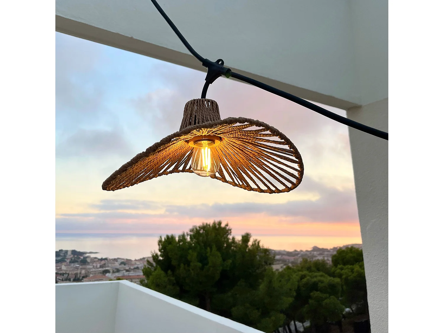 Guirlande raccordable d'extérieur WAVY LIGHT Beige Corde 6m