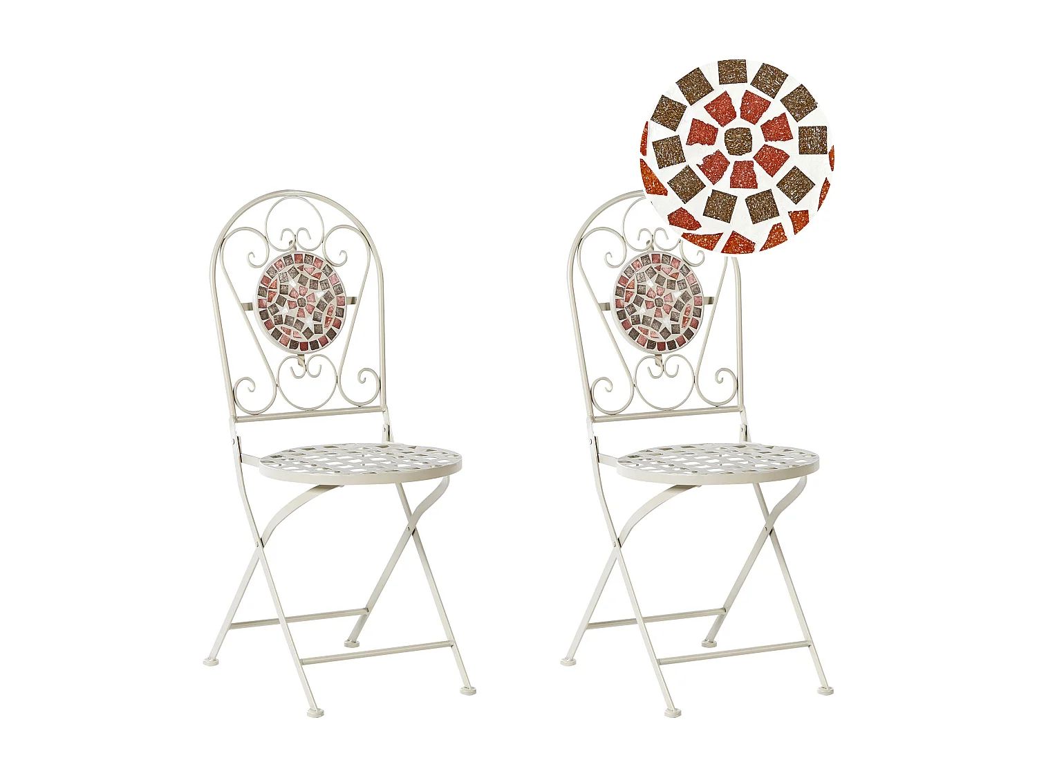 Set van 2 tuinstoelen SPELLO Metaal Wit