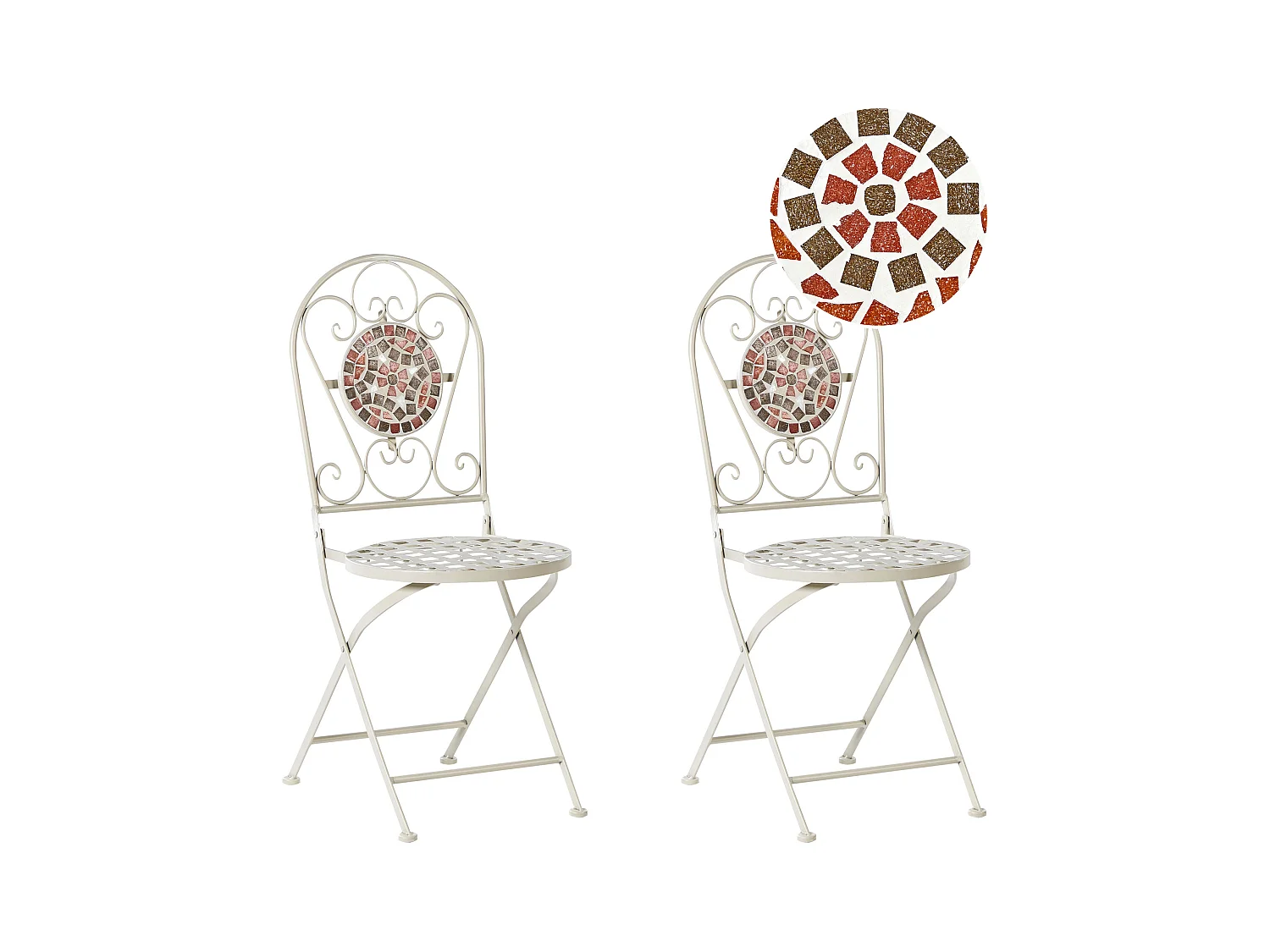 Gartenstuhl 2er Set SPELLO Metall Weiss