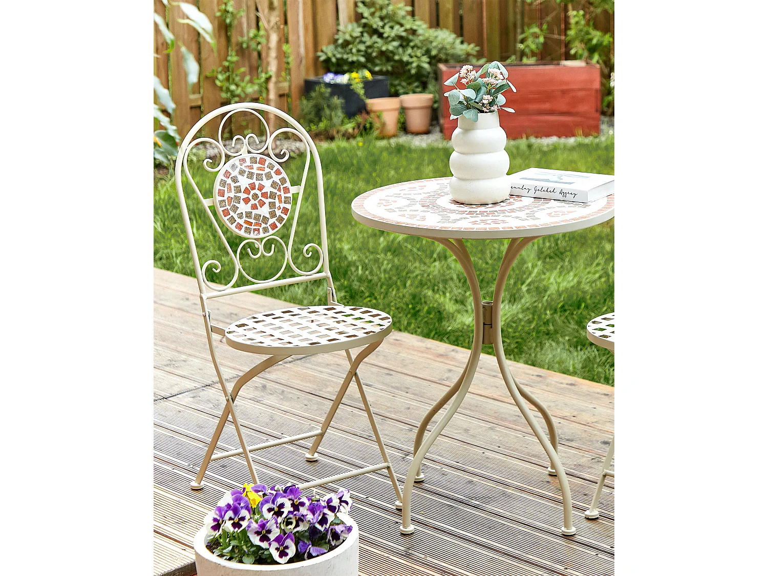 Lot de 2 chaises de jardin SPELLO Métal Blanc