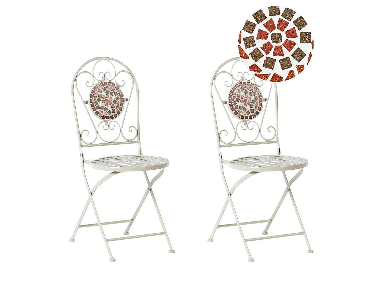 Set di 2 sedie da giardino SPELLO Metallo Bianco
