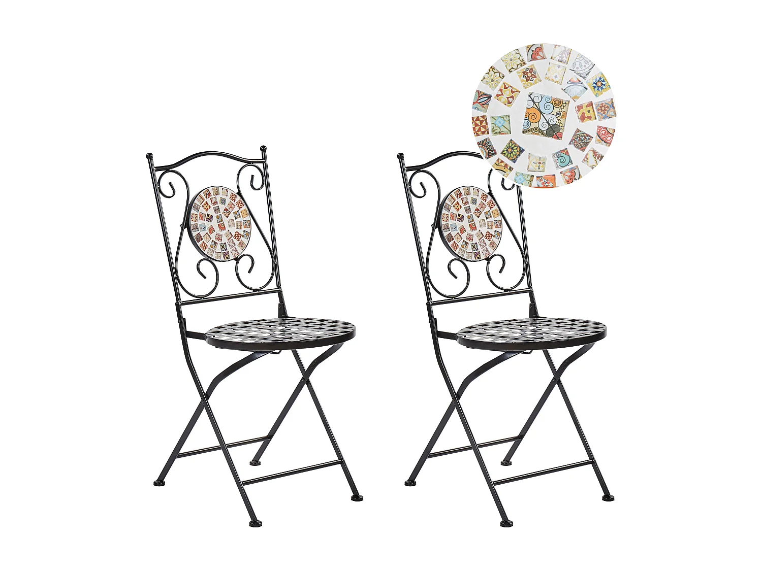 Lot de 2 chaises de jardin CASARIO Métal Noir