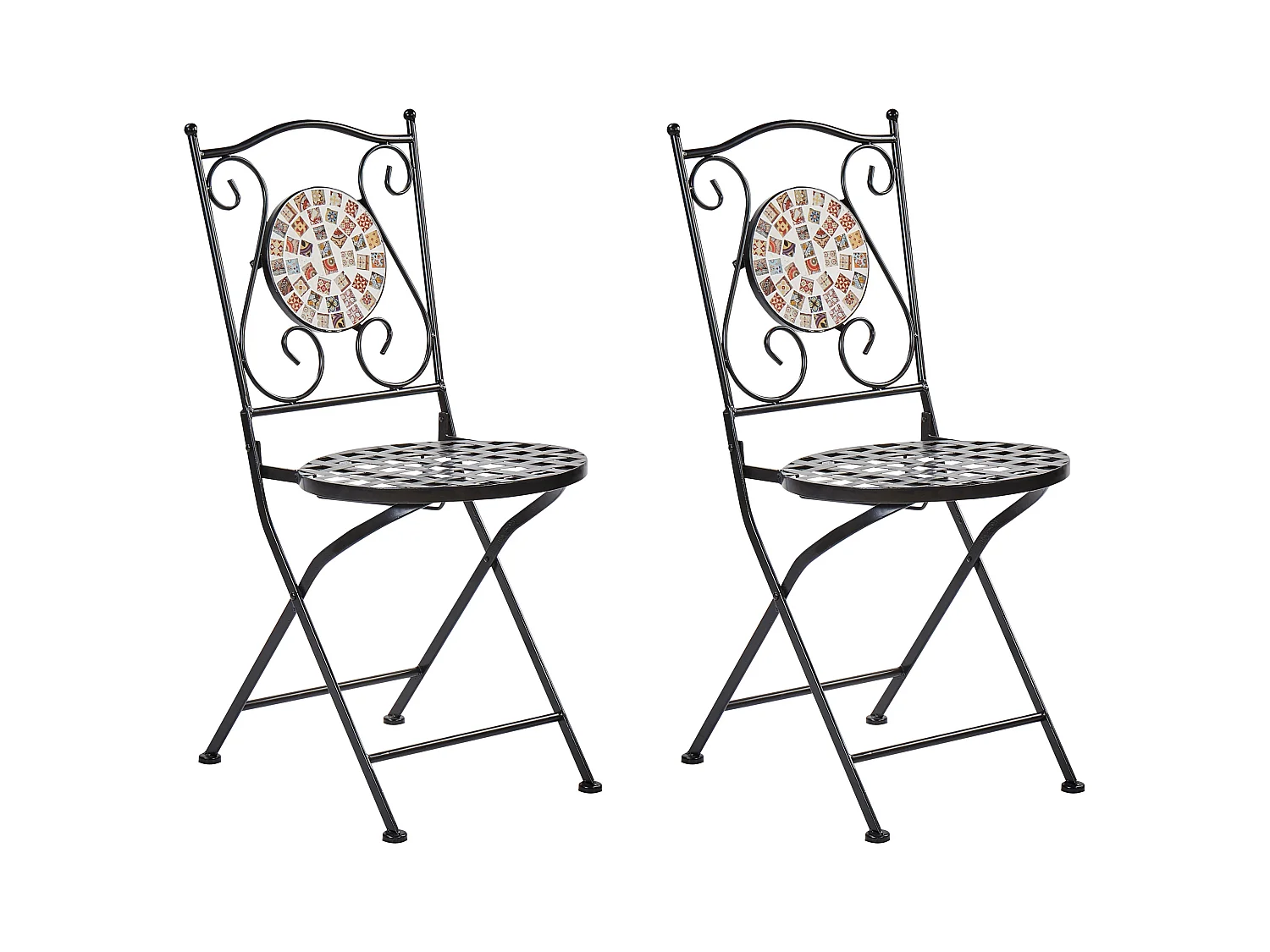 Lot de 2 chaises de jardin CASARIO Métal Noir