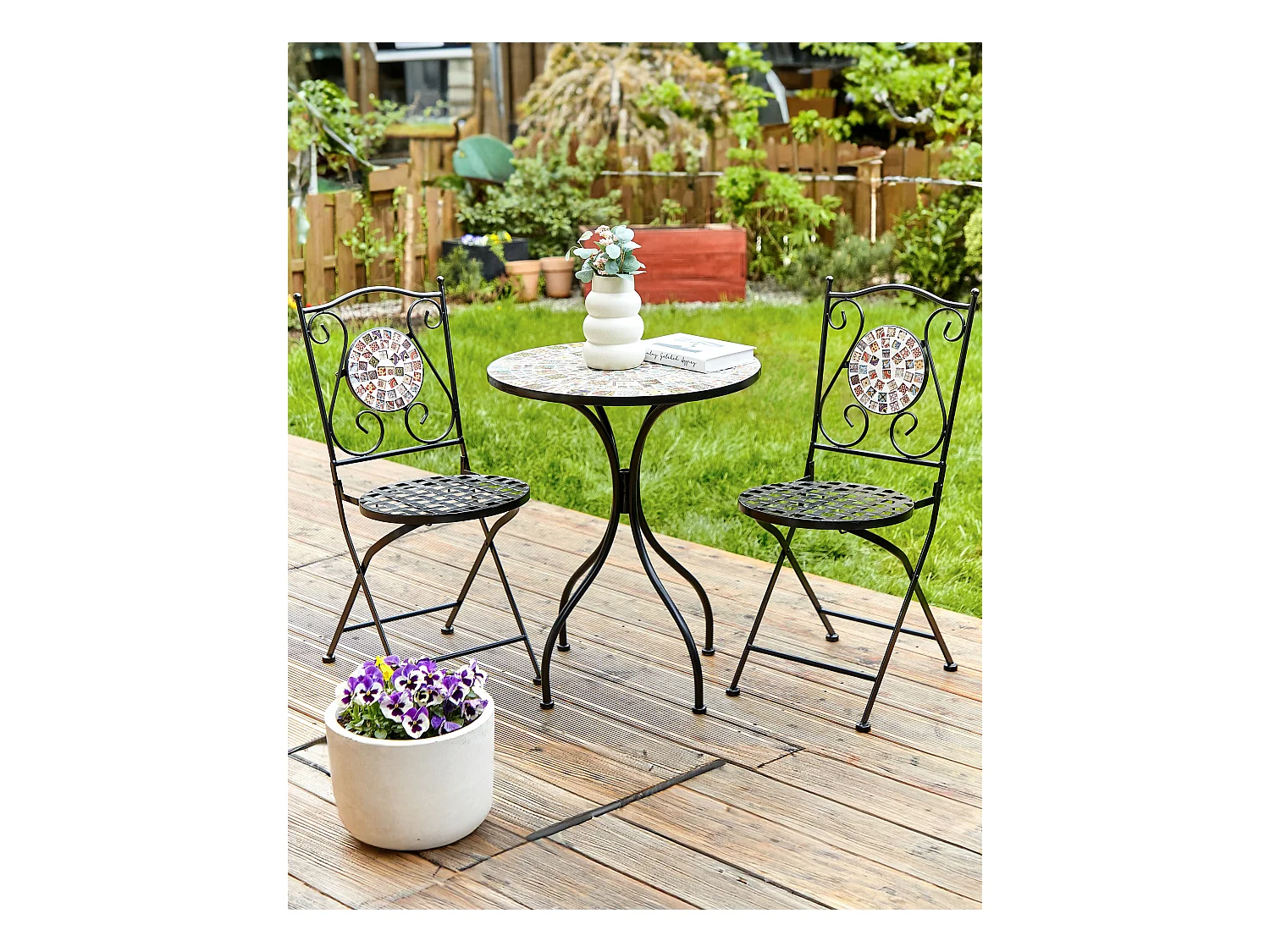 Lot de 2 chaises de jardin CASARIO Métal Noir
