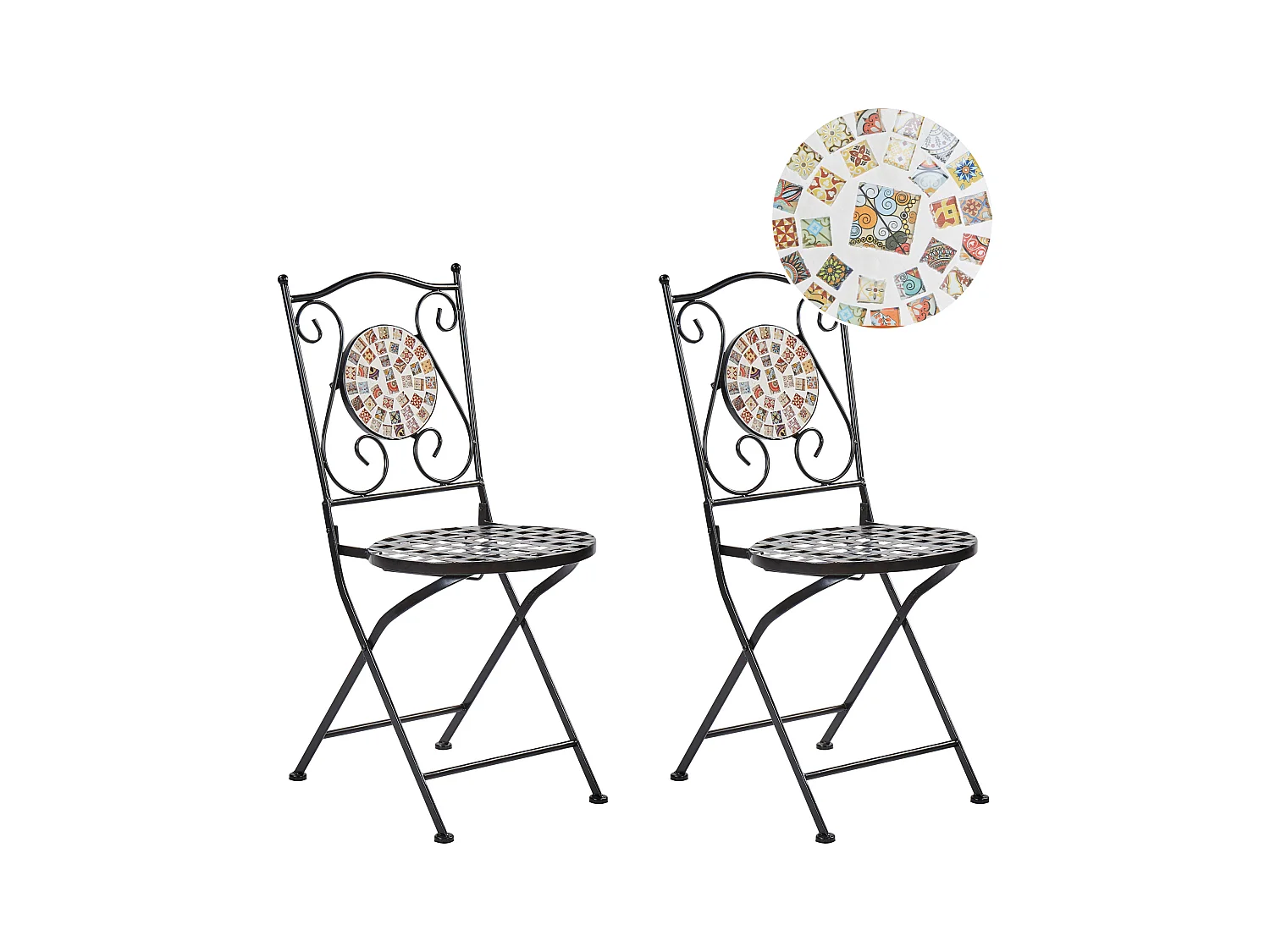 Lot de 2 chaises de jardin CASARIO Métal Noir
