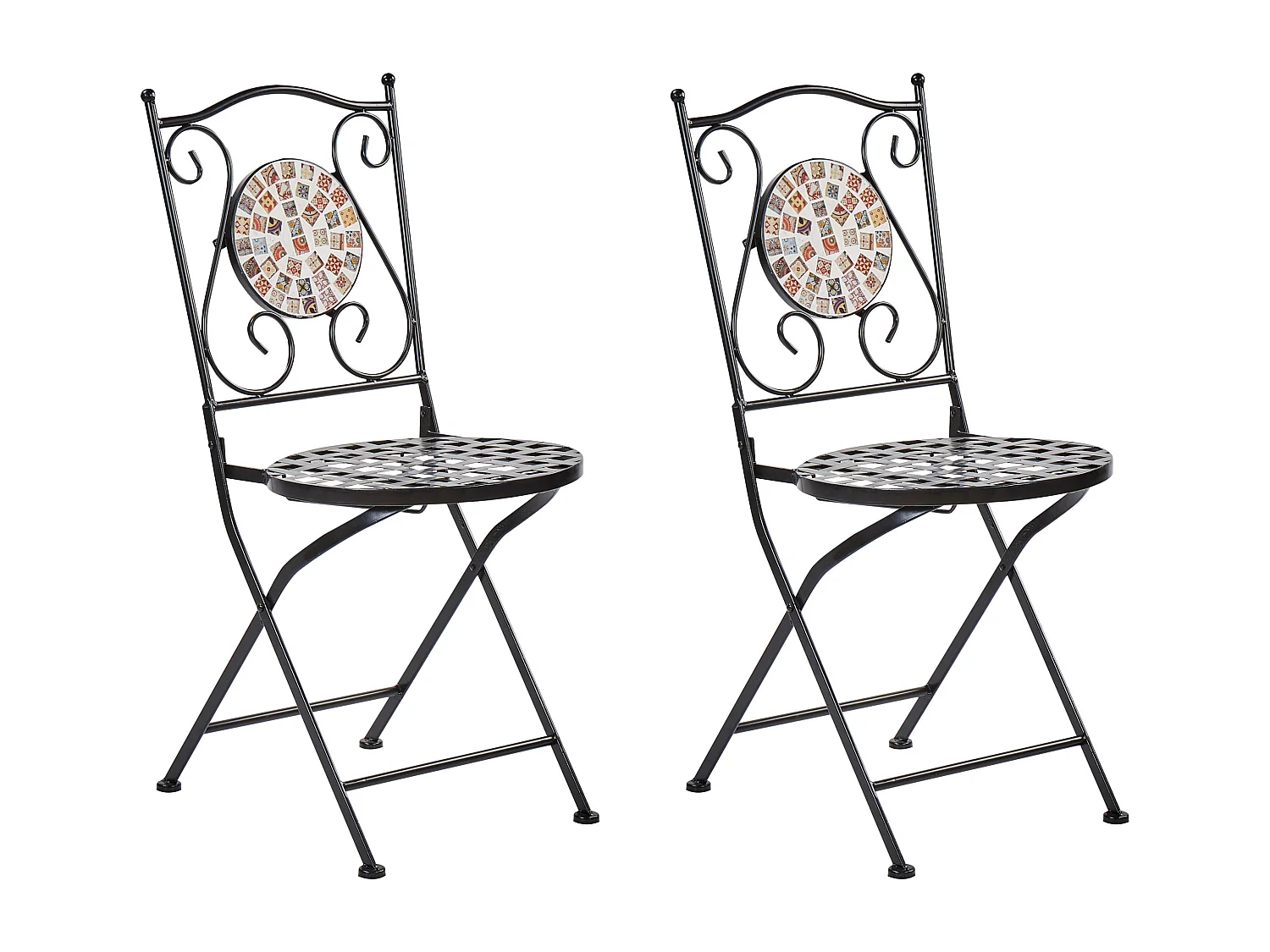 Lot de 2 chaises de jardin CASARIO Métal Noir