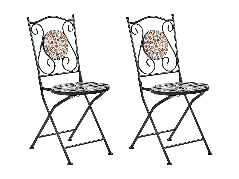 Lot de 2 chaises de jardin CASARIO Métal Noir