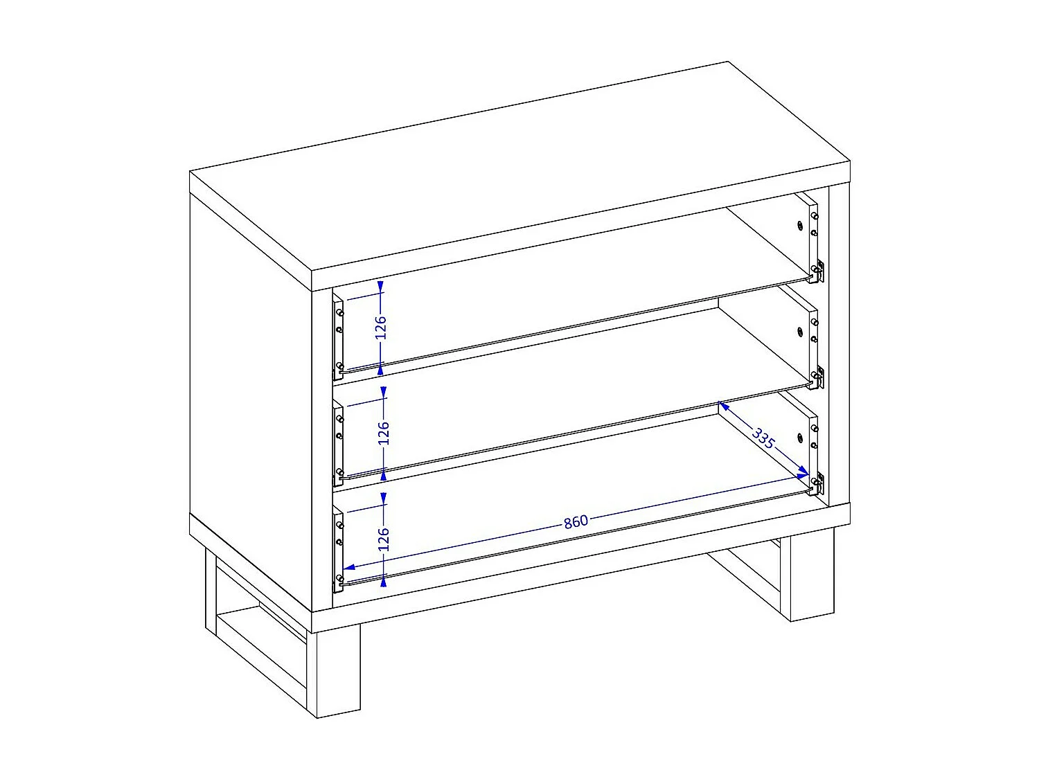 Commode MILOS – 3 laden industriële stijl ruw eiken en zwart