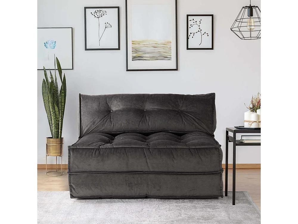 Canapé chauffeuse 2 places velours Mocca