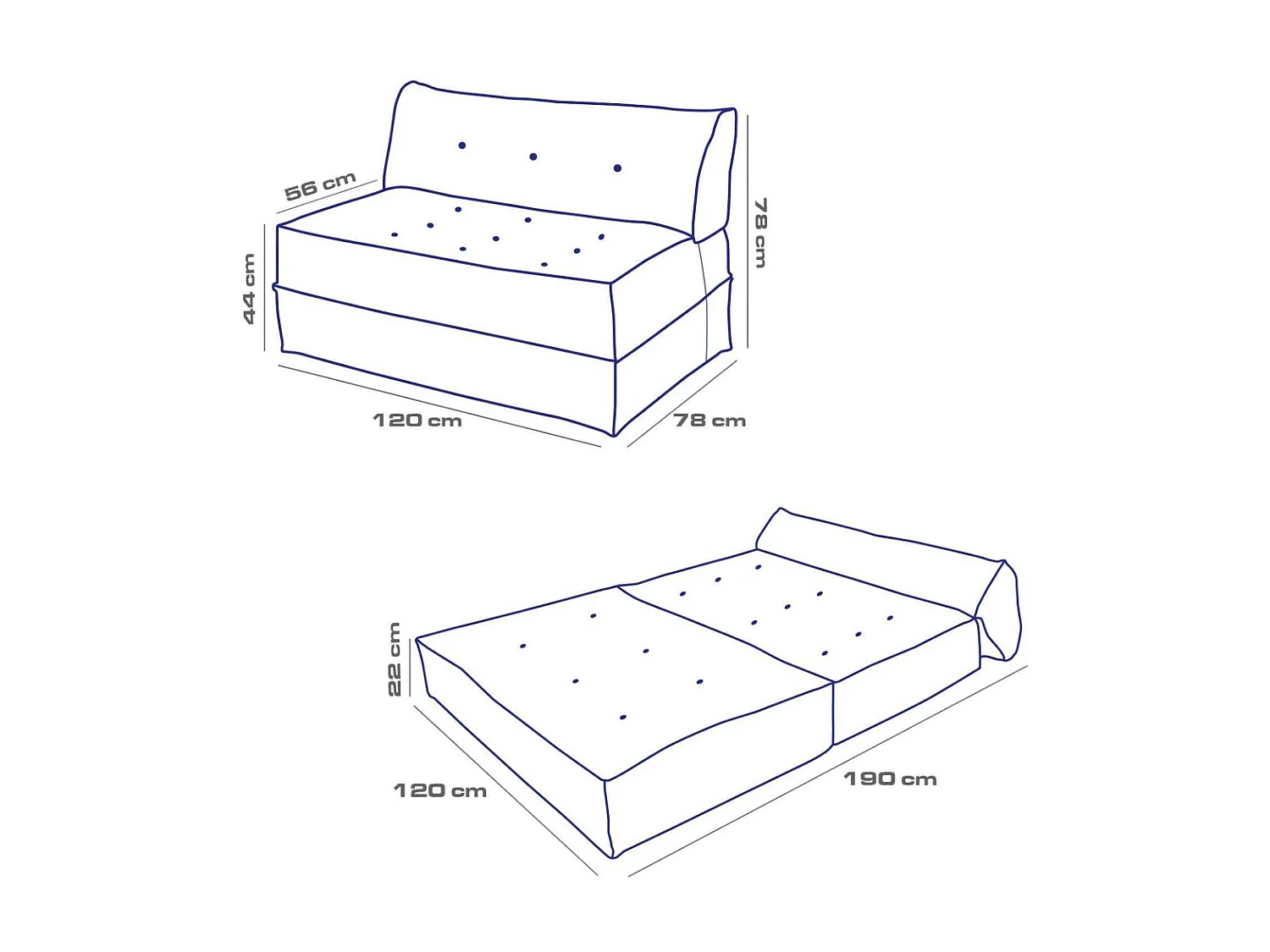 Canapé chauffeuse 2 places velours Mocca