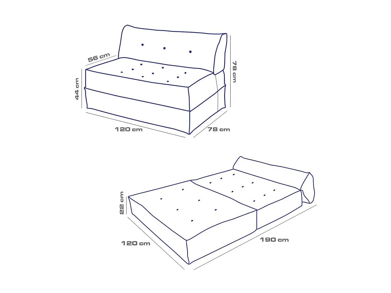 Canapé chauffeuse 2 places velours Mocca