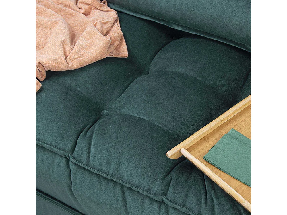 Canapé chauffeuse 2 places velours Mocca