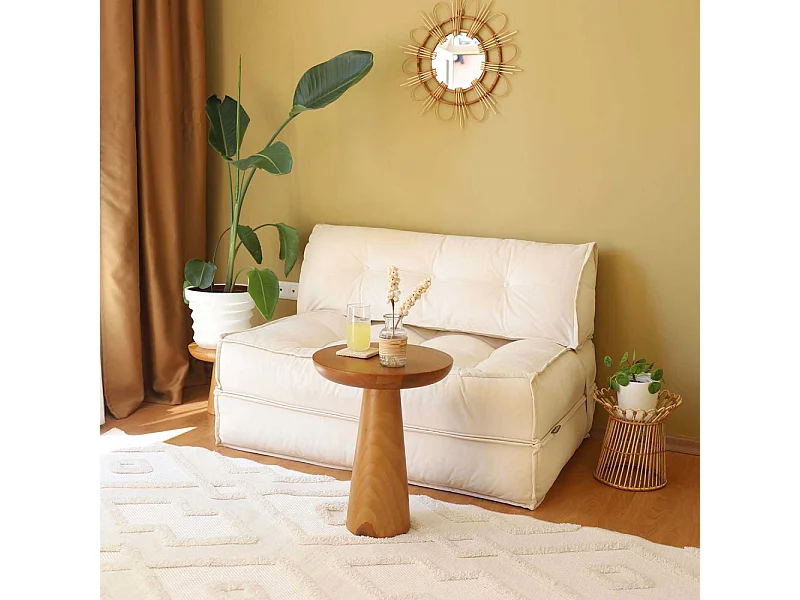 Canapé chauffeuse 2 places velours Mocca