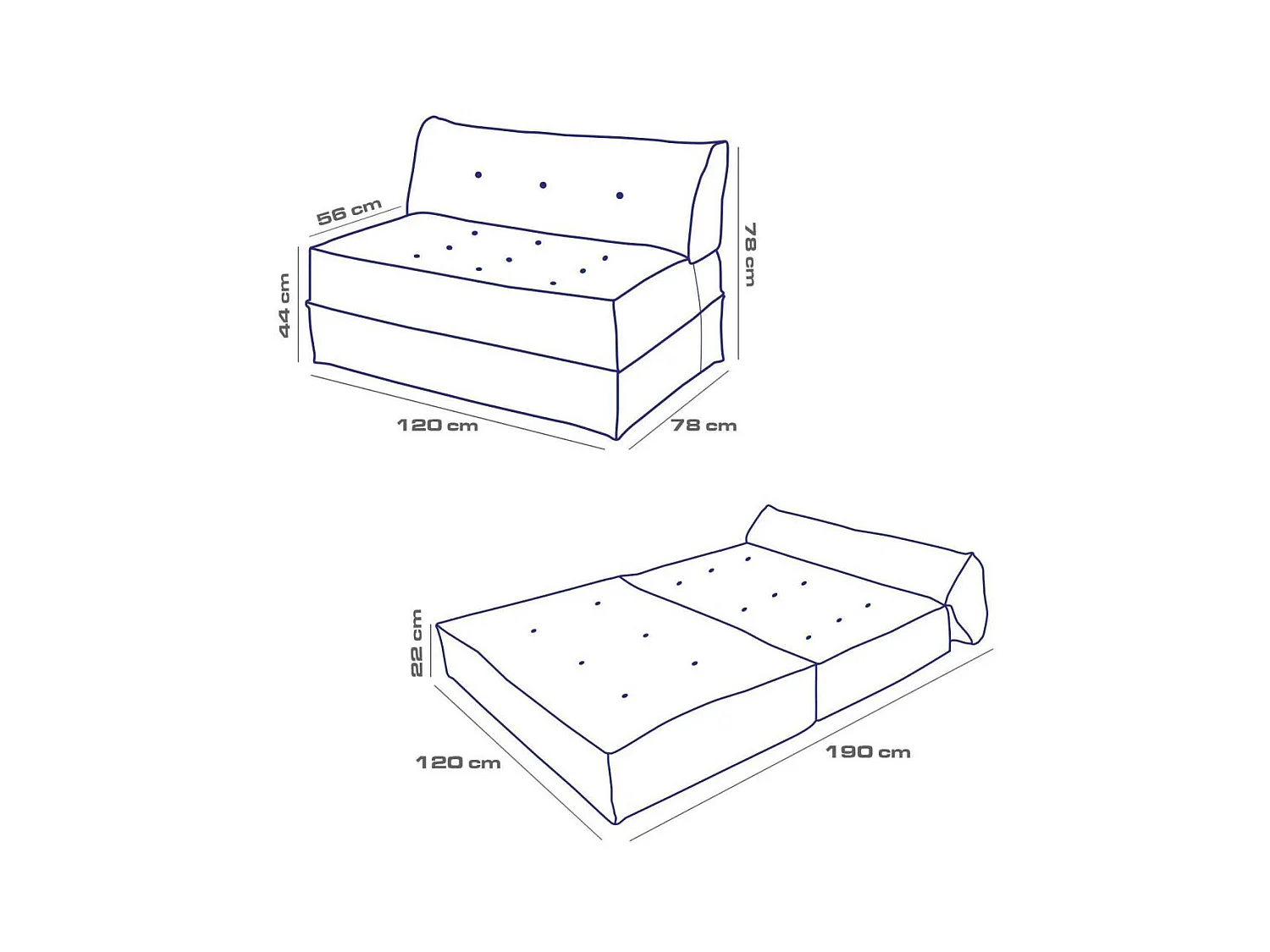 Canapé chauffeuse 2 places velours Mocca
