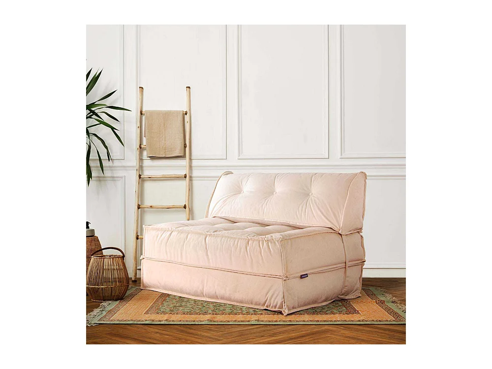 Canapé chauffeuse 2 places velours Mocca