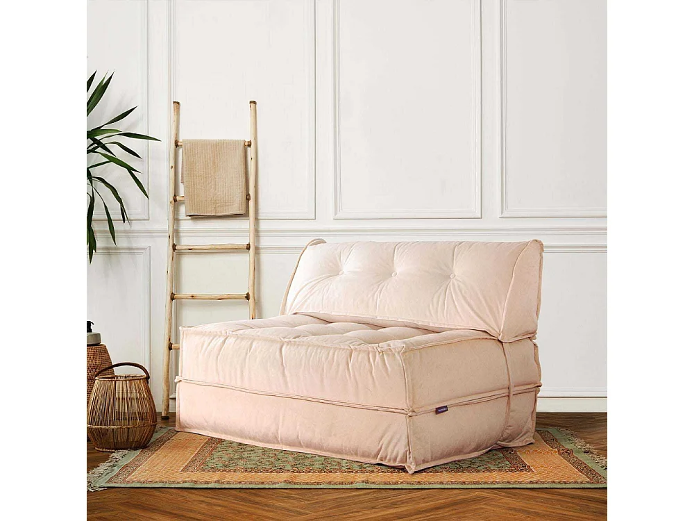 Canapé chauffeuse 2 places velours Mocca