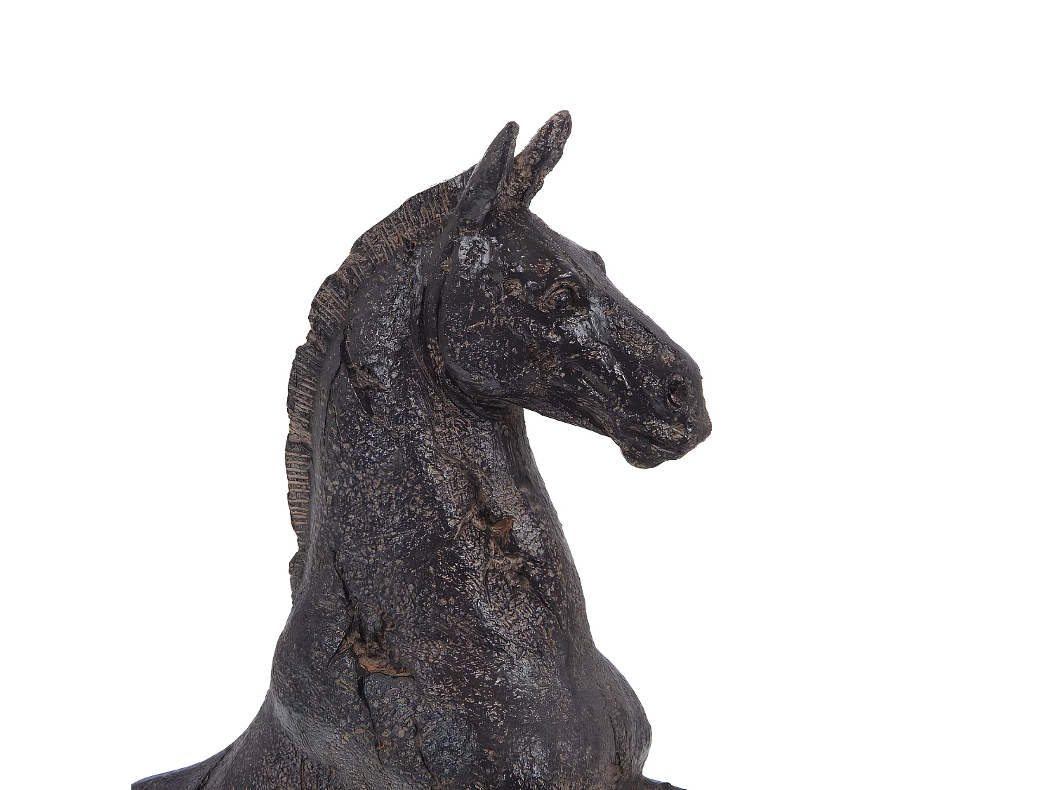 Cheval rustique cabre sur socle