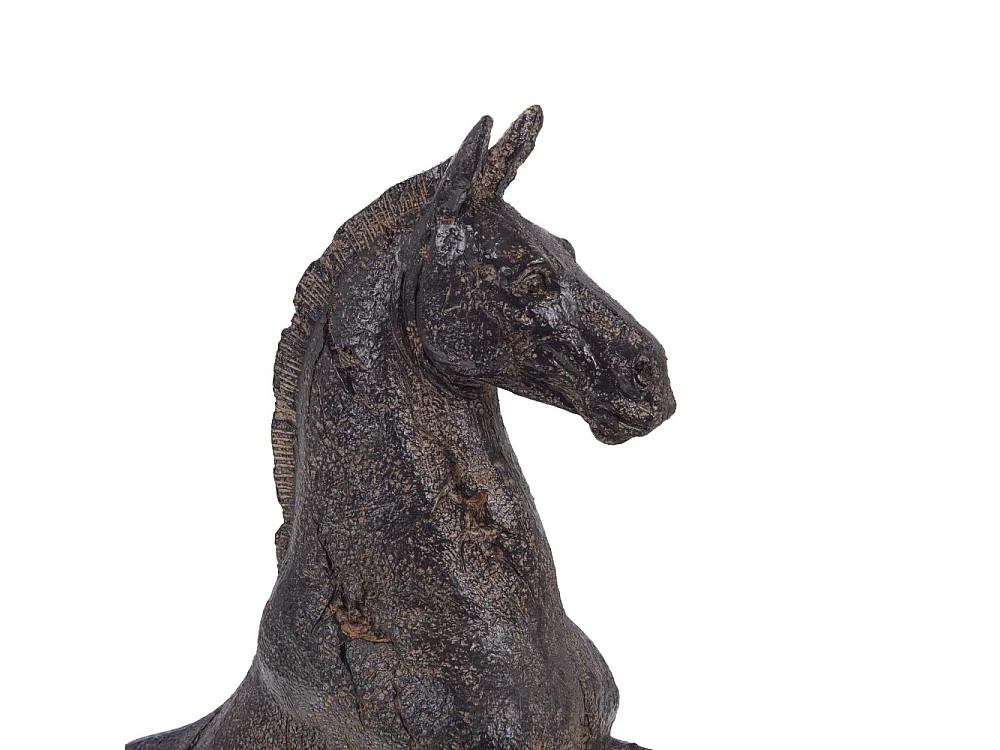 Cheval rustique cabre sur socle