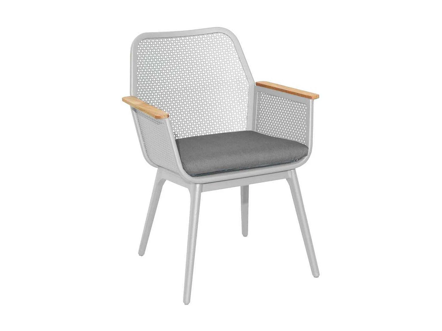 Fauteuil de jardin en aluminium monobloc Maestro Blanc et Graphite