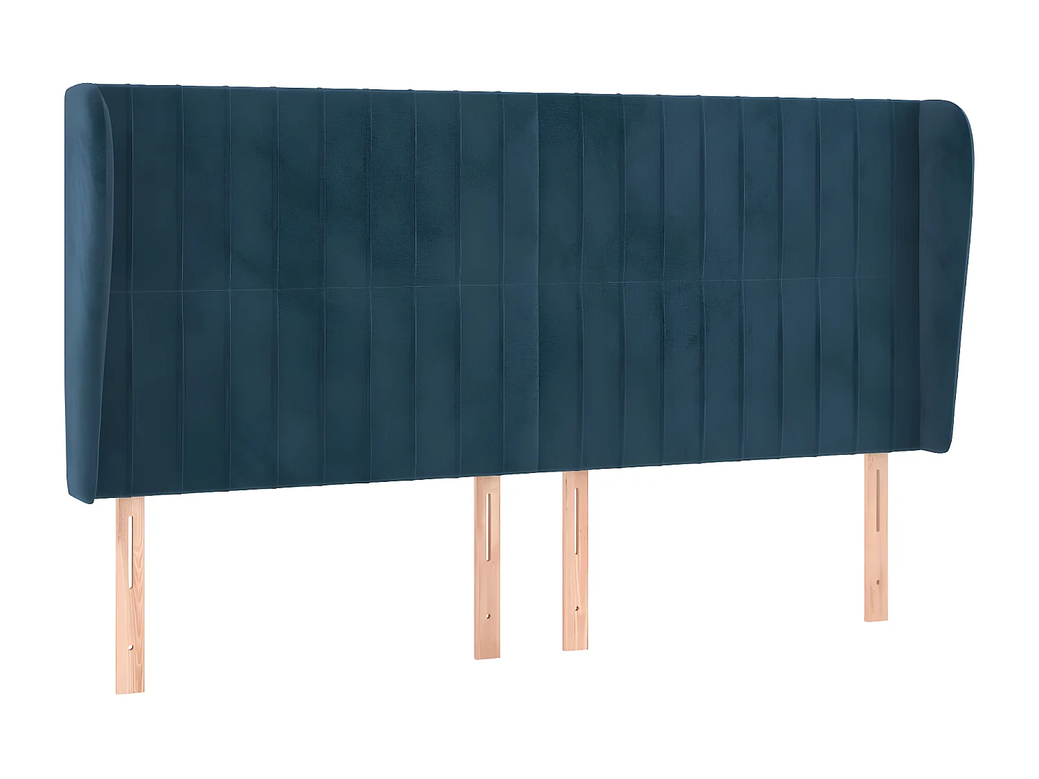 Tête de lit avec oreilles Bleu foncé 183x23x118/128 cm Velours