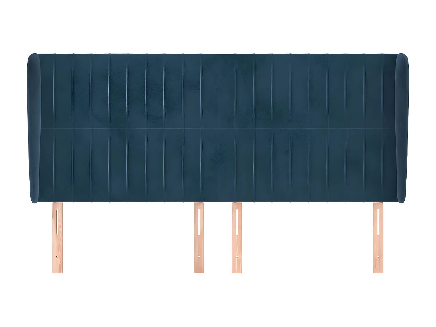 Tête de lit avec oreilles Bleu foncé 183x23x118/128 cm Velours