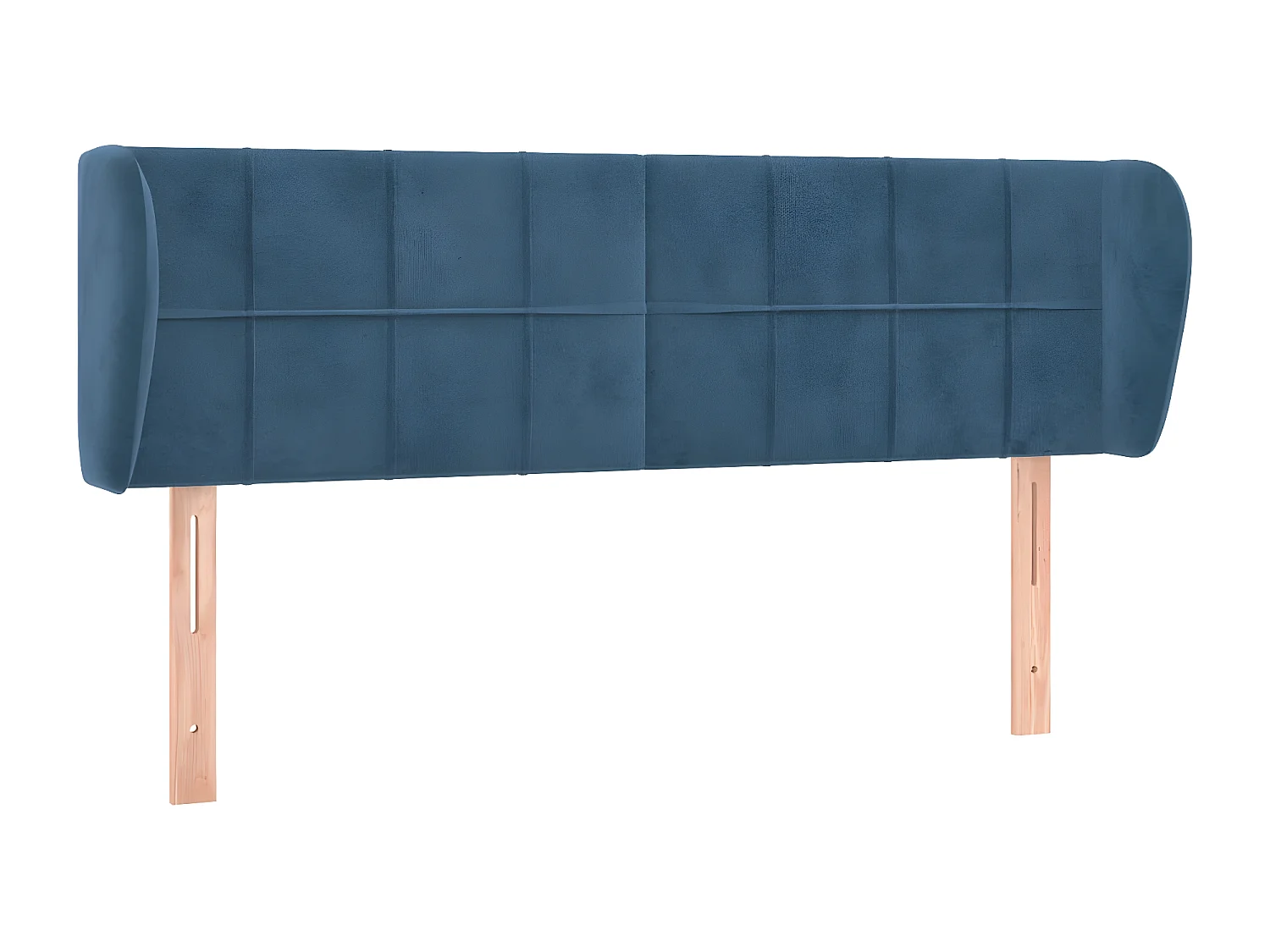 Tête de lit avec oreilles Bleu foncé 147x23x78/88 cm Velours