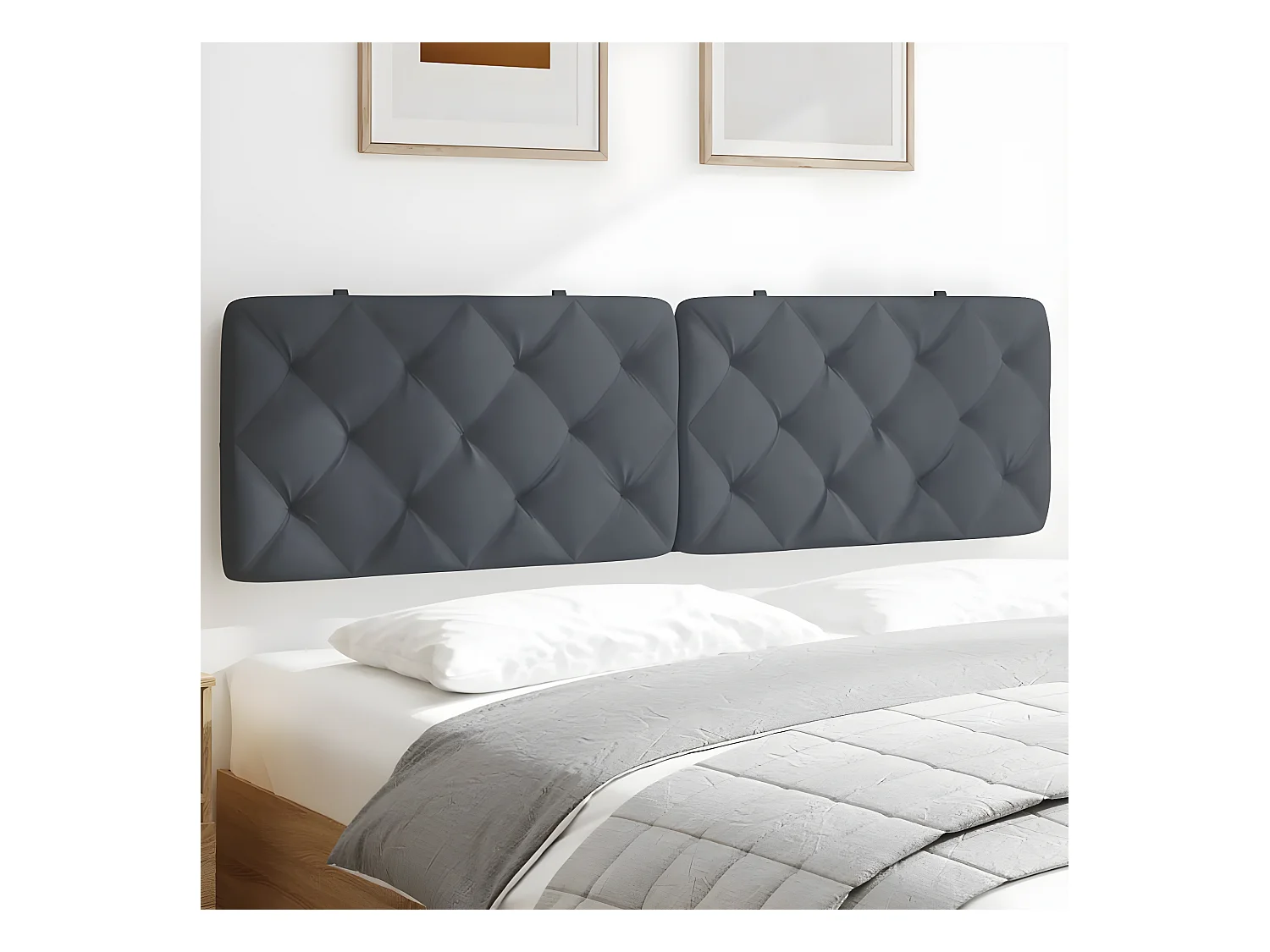 Coussin de tête de lit gris foncé 180 cm velours