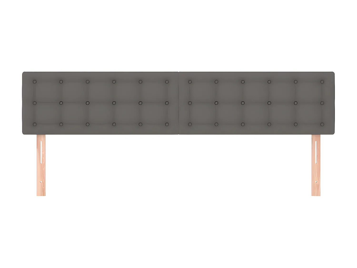 Cabeceros 2 unidades de cuero sintético gris 100x5x78/88 cm