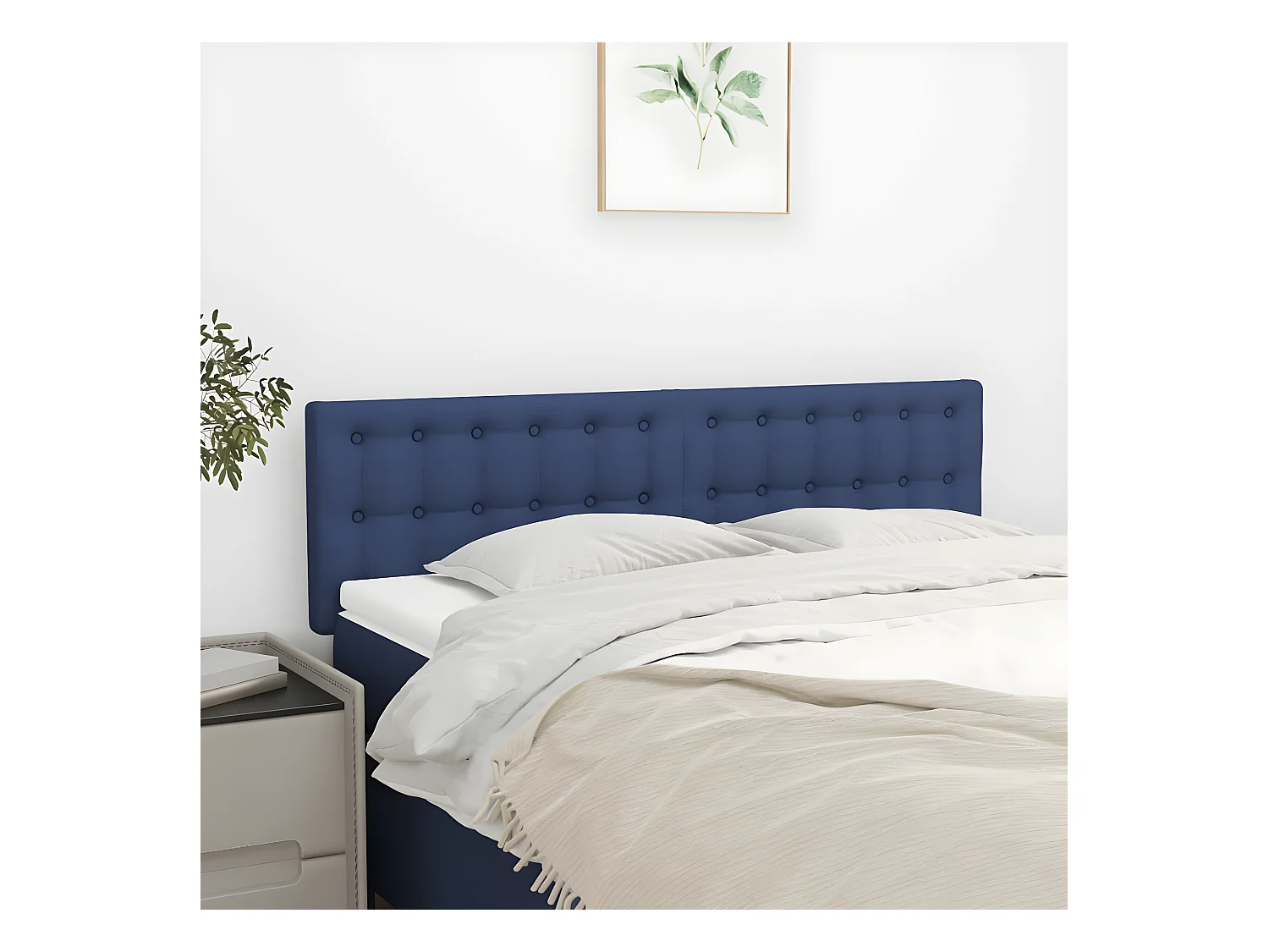Têtes de lit 2 pièces Bleu 72x5x78/88 cm Tissu