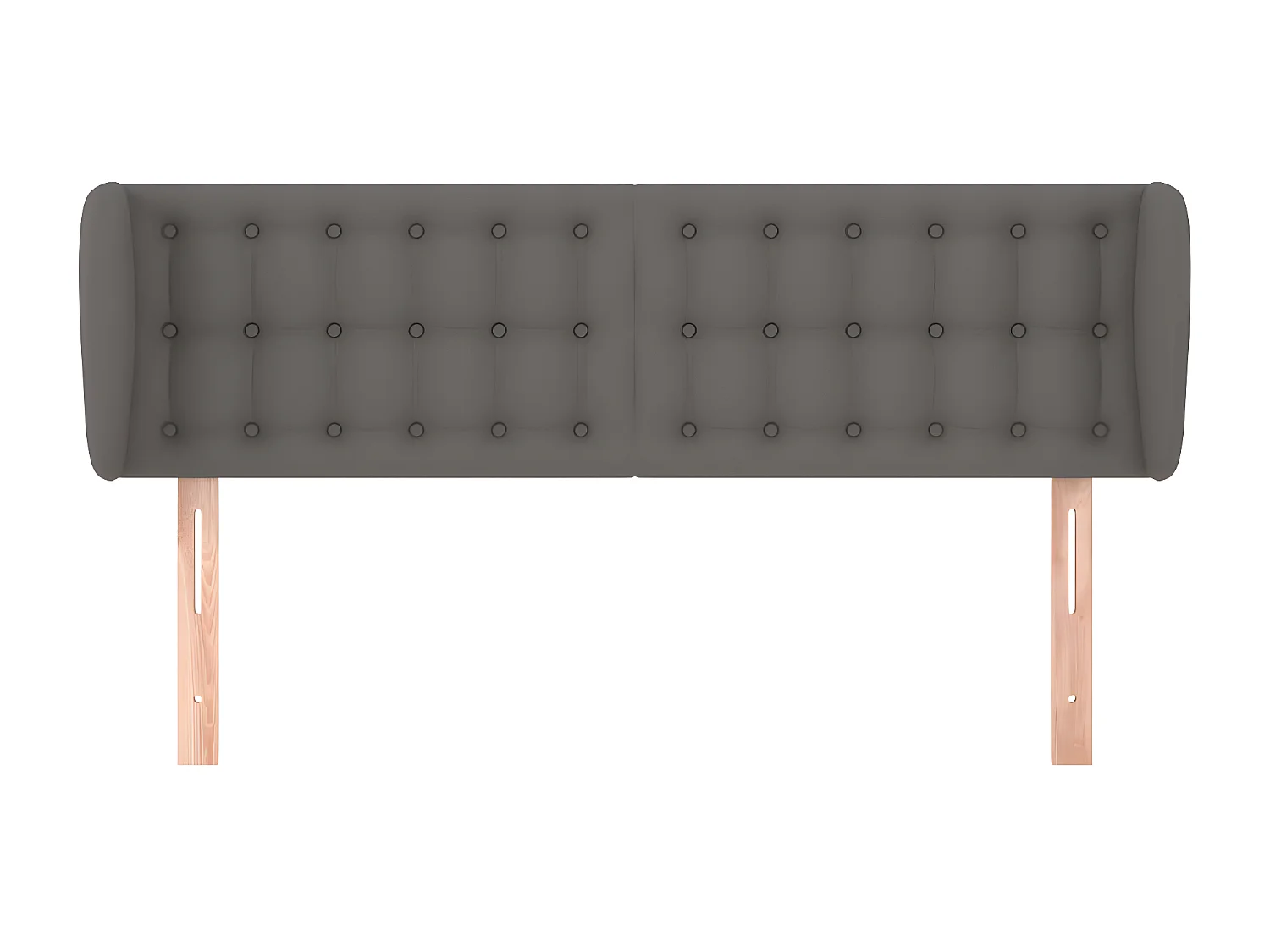 Tête de lit avec oreilles Gris 147x23x78/88 cm Similicuir