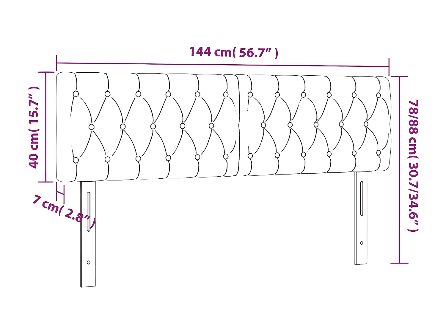 Têtes de lit 2 pièces Vert foncé 72x7x78/88 cm Velours