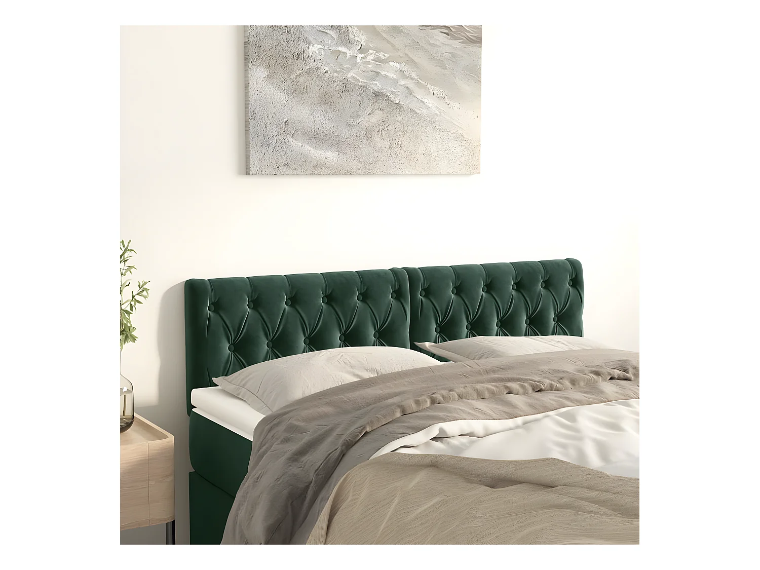 Têtes de lit 2 pièces Vert foncé 72x7x78/88 cm Velours