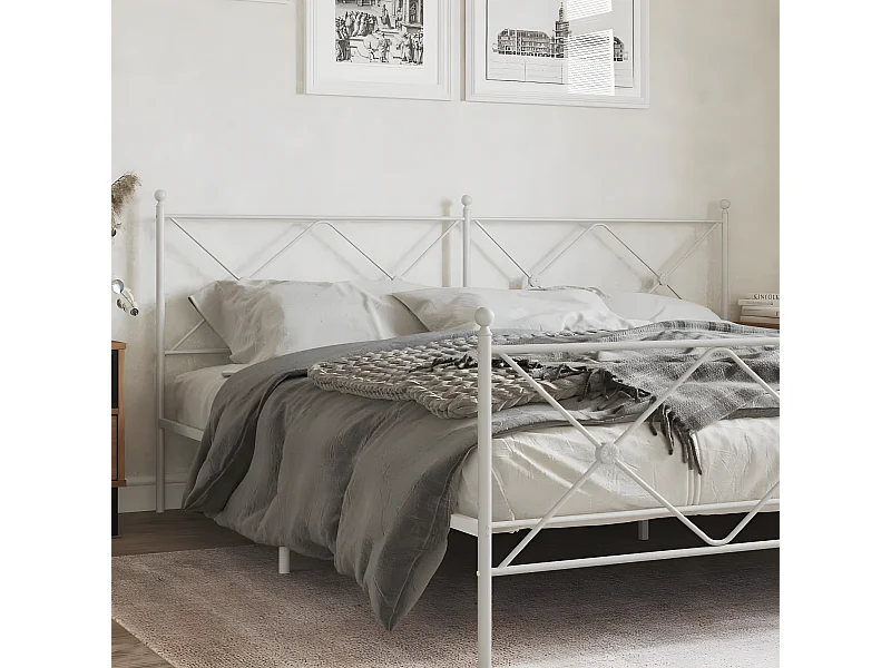 Cabeceira de cama 193 cm metal branco