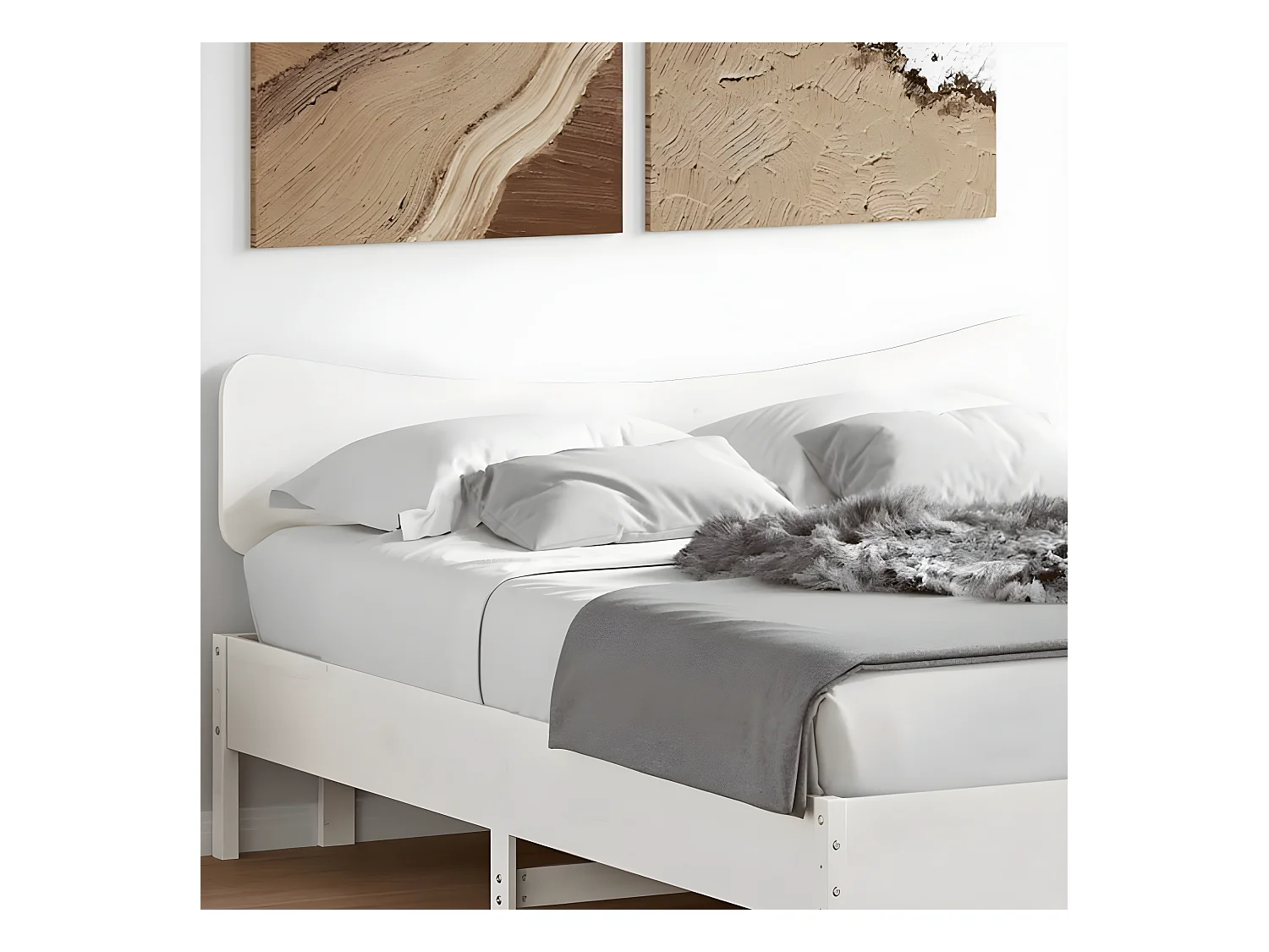 Tête de lit blanc 160 cm bois massif de pin