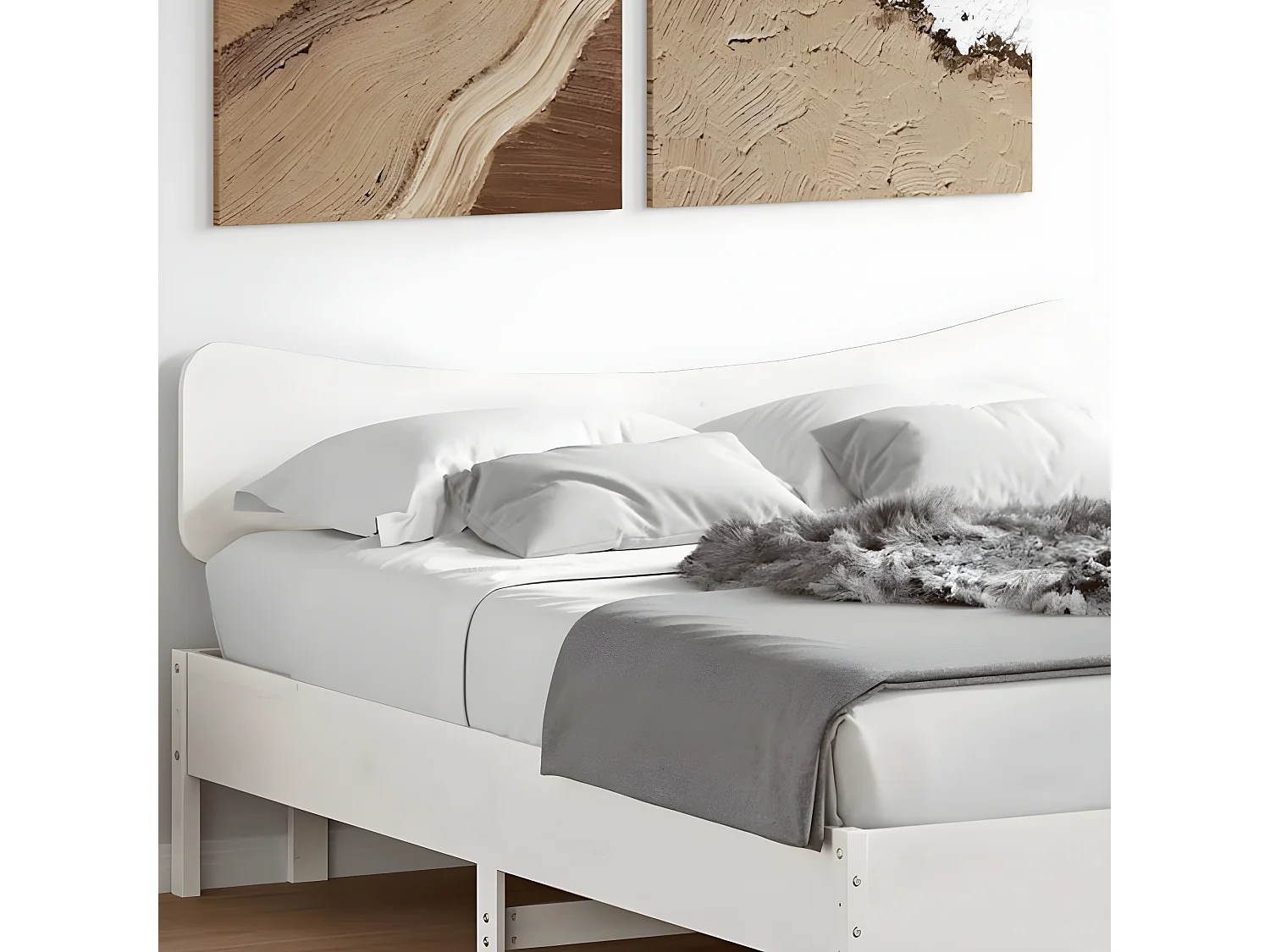 Tête de lit blanc 160 cm bois massif de pin