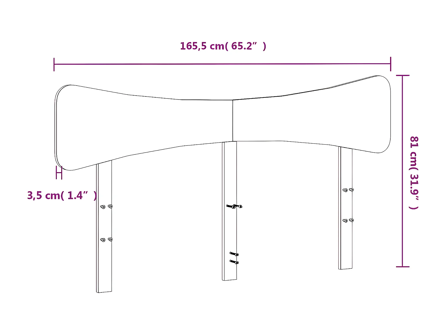 Tête de lit blanc 160 cm bois massif de pin