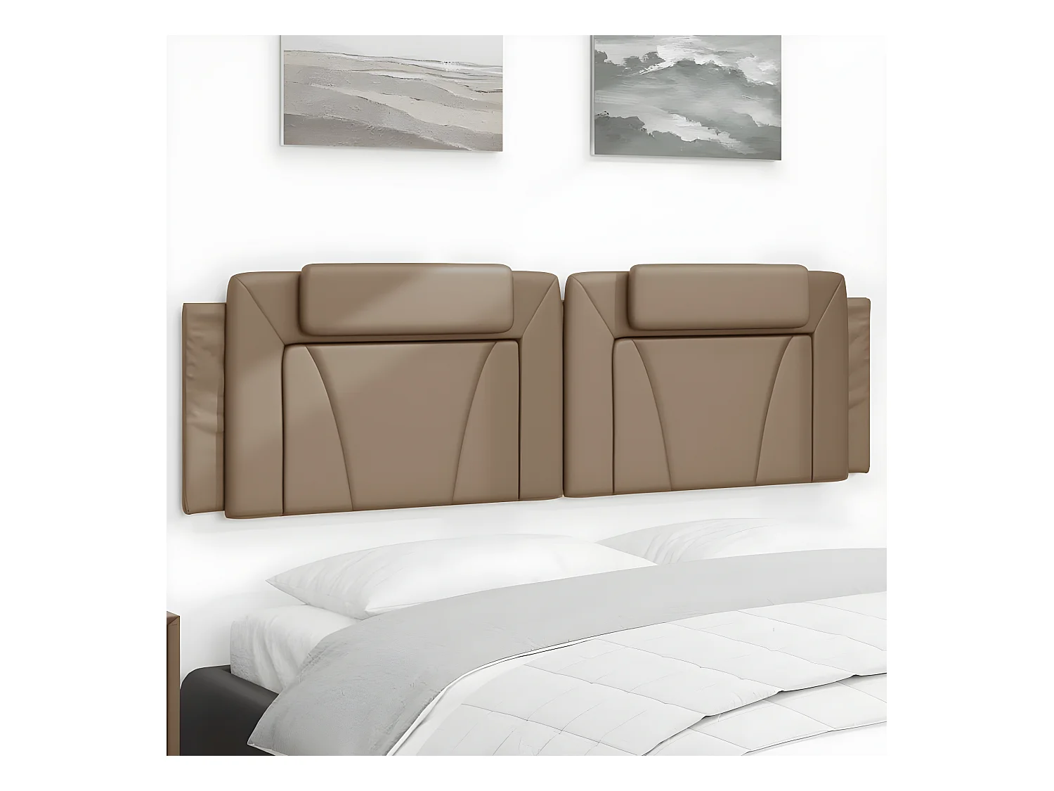 Coussin de tête de lit cappuccino 180 cm similicuir