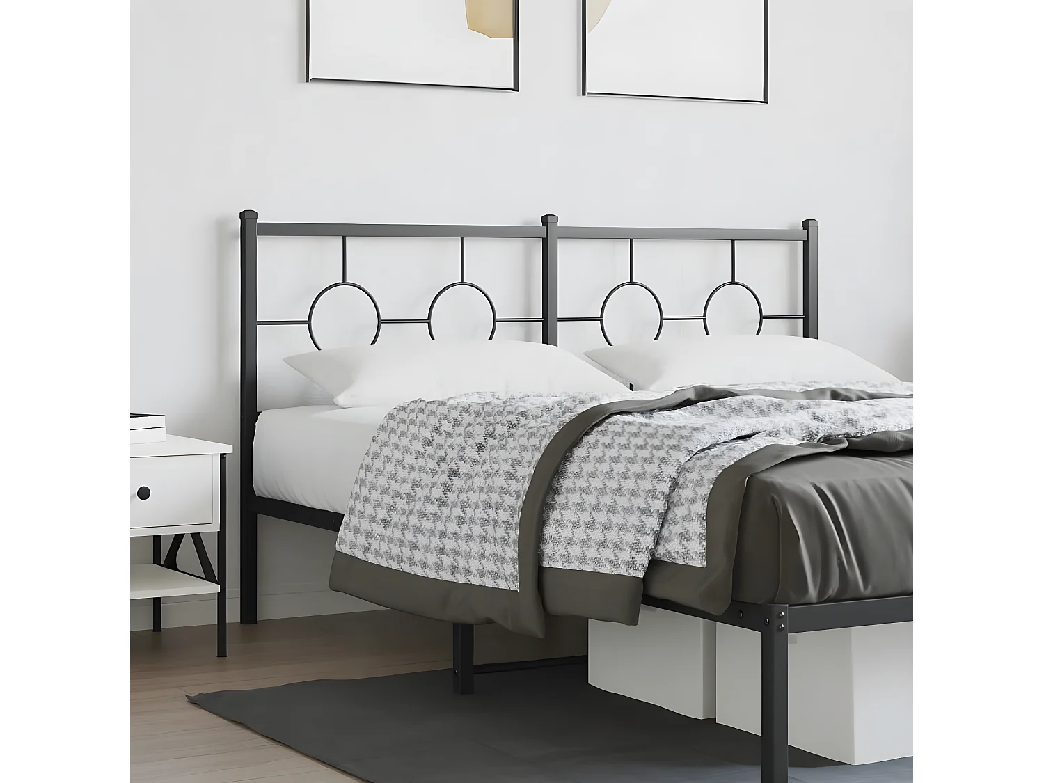 Cabeceira de cama 160 cm metal preto