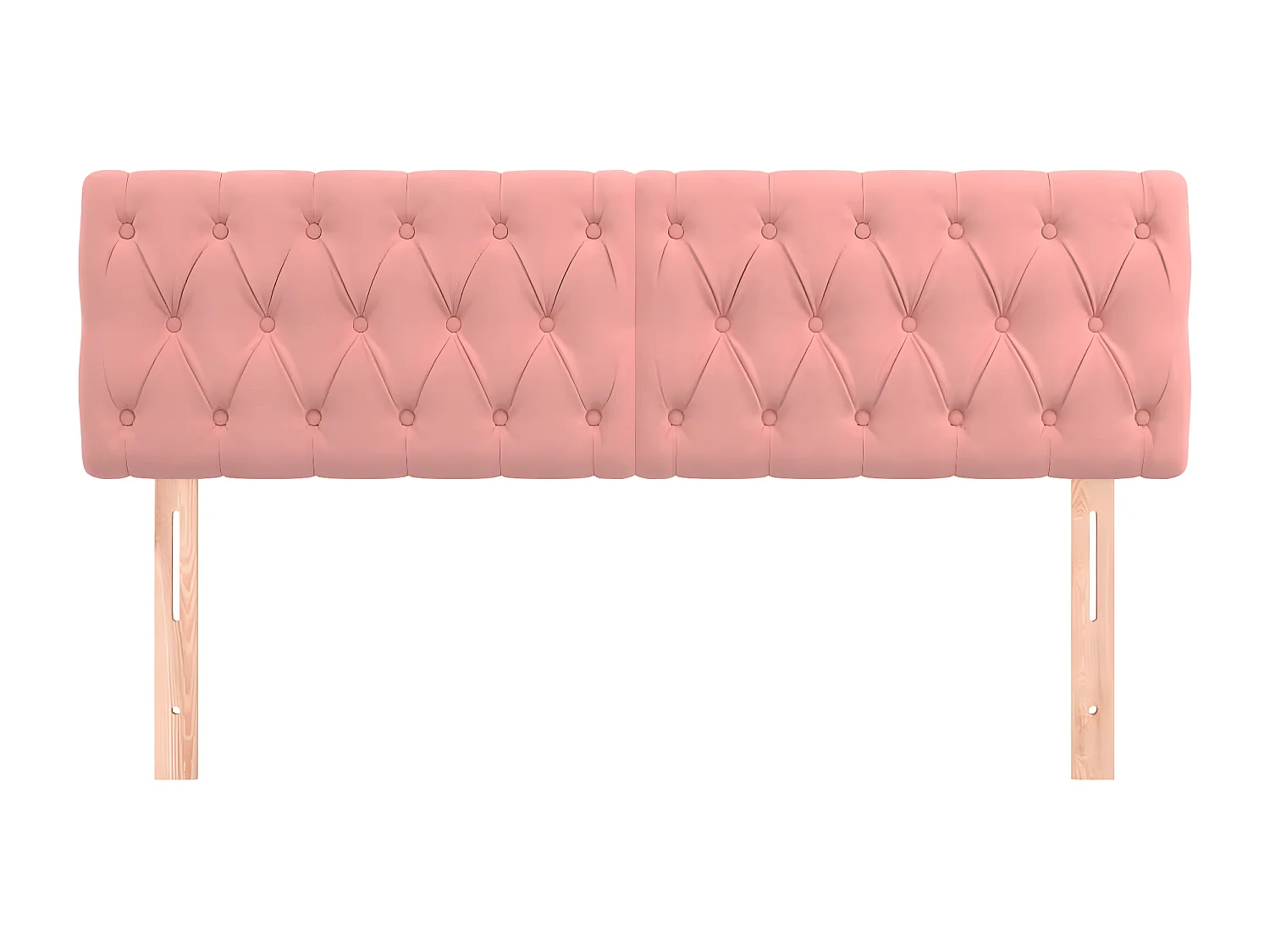 Cabeceira de cama 2 peças veludo 72x7x78/88 cm rosa