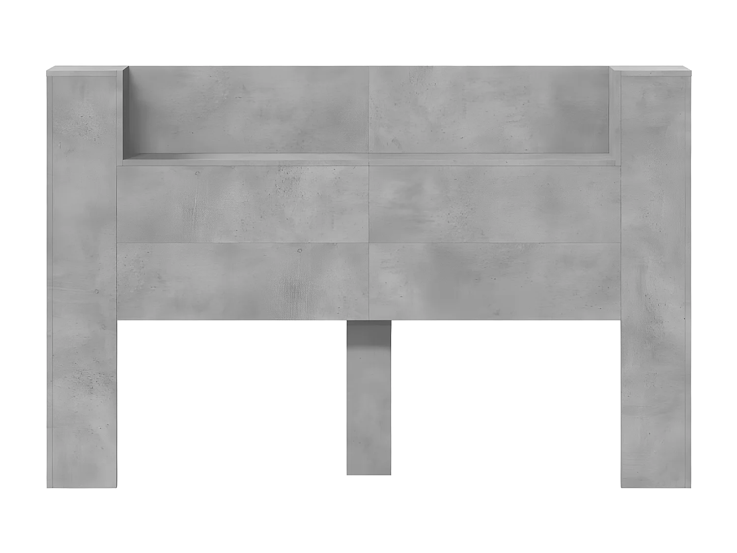 Armoire tête de lit avec LED gris béton 160x16,5x103,5 cm