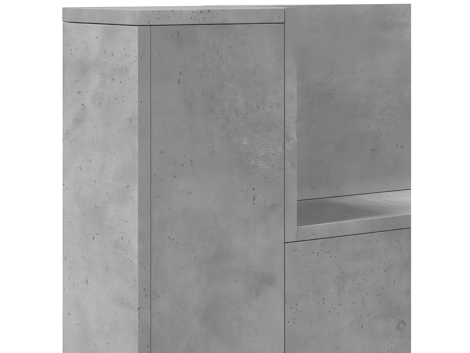 Armoire tête de lit avec LED gris béton 160x16,5x103,5 cm