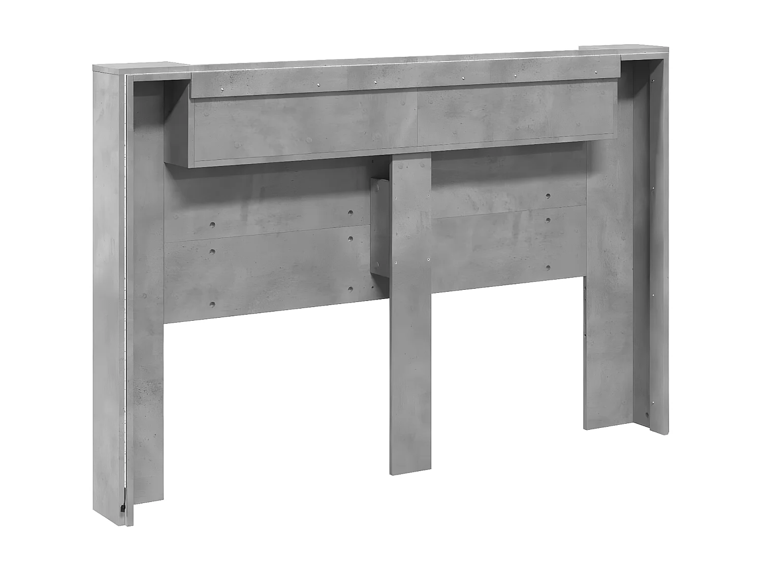 Armoire tête de lit avec LED gris béton 160x16,5x103,5 cm